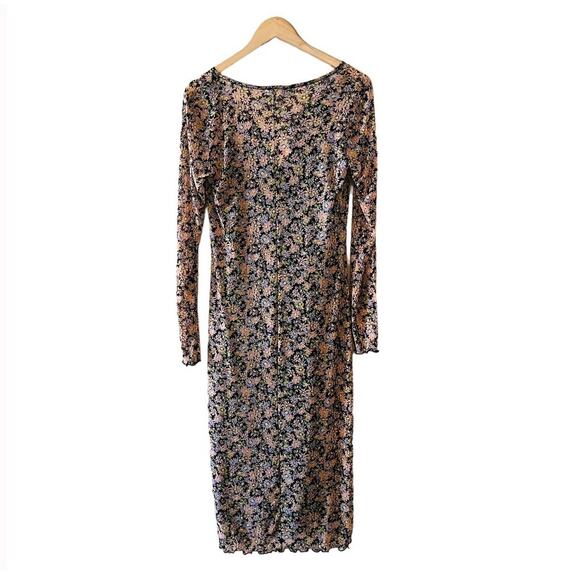 Stitch & Pine Floral Mesh Long Sleeve Dress Size XL NWT - Picture 2 of 7
